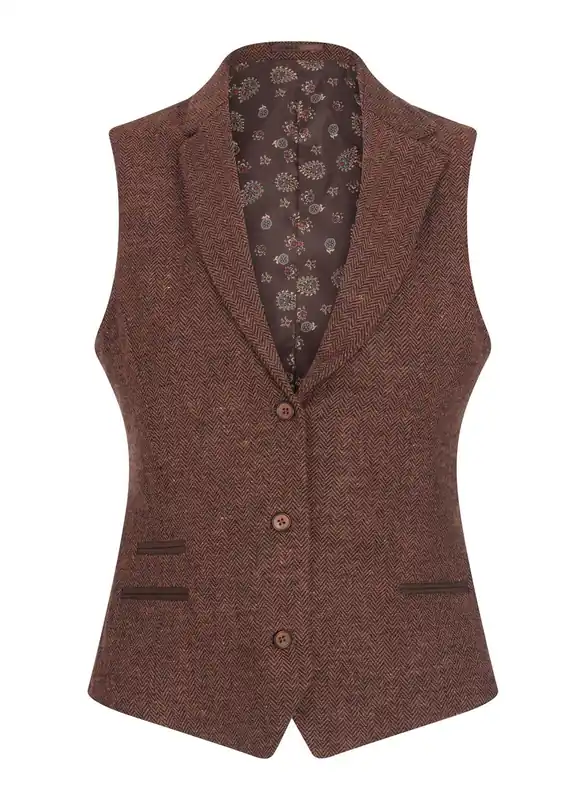 Tweed Waistcoat Herringbone 1920's - TruClothing