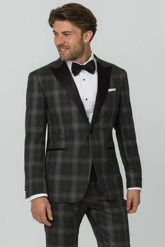 Grey Tartan Check 2 Piece Tuxedo - Dobell