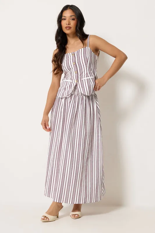 Petite Stripe Maxi Skirt - PixieGirl