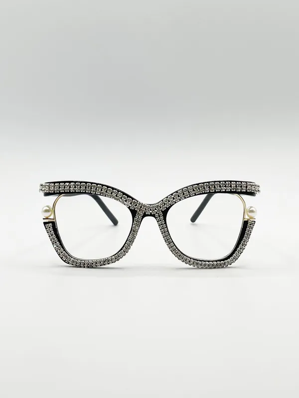 Festival Diamante with Pearls Cateye Glasses - SVNX