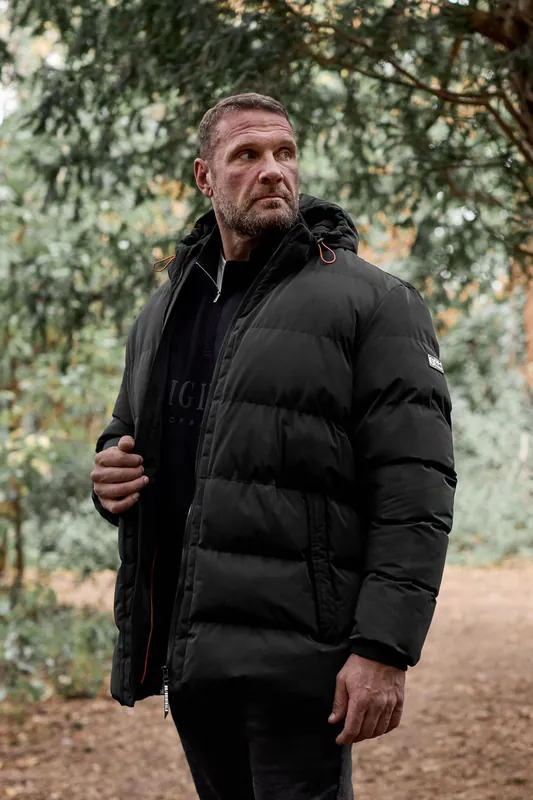 Hooded Logo Puffer Jacket - BadRhino
