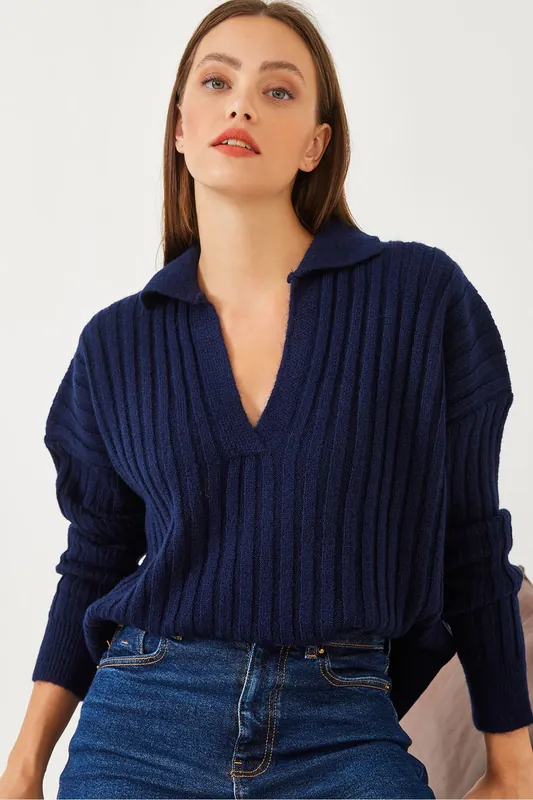 Relaxed Fit V-Neck Sweater