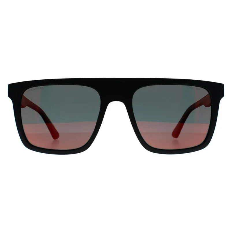 Square Matte Black Red Mirror SPLF61 Beyond Lite 2 - Police