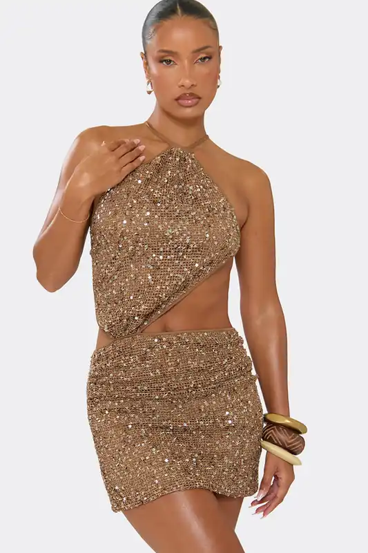 Sleeveless Cross Back Mini Dress - EGO