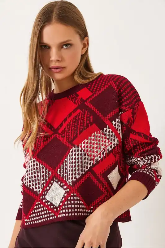 Striped Crew Neck Cropped Sweater - Bianco Lucci