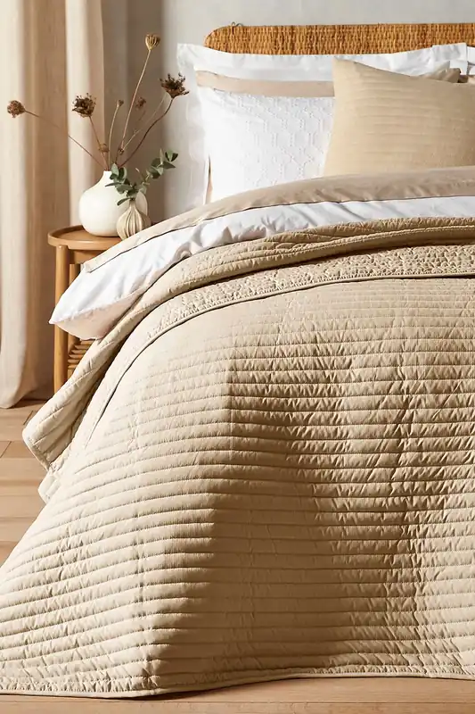 'Quilted Lines' Bedspread - Bianca