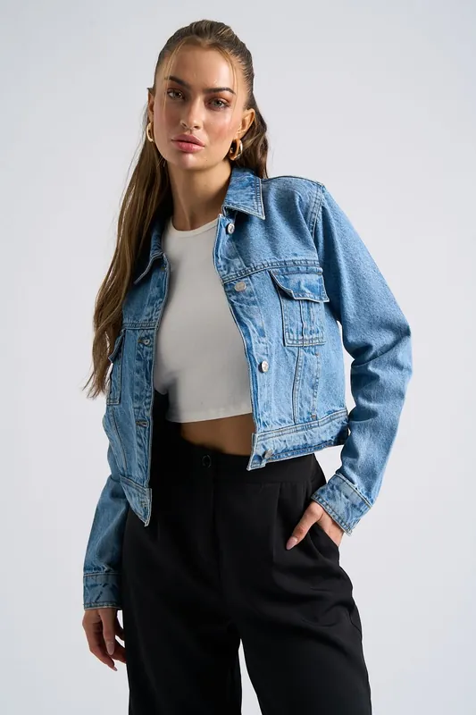Cargo Denim Jacket - Urban Bliss
