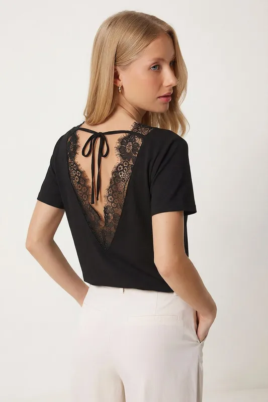 Lace Tie Closure Blouse - Happiness Istanbul