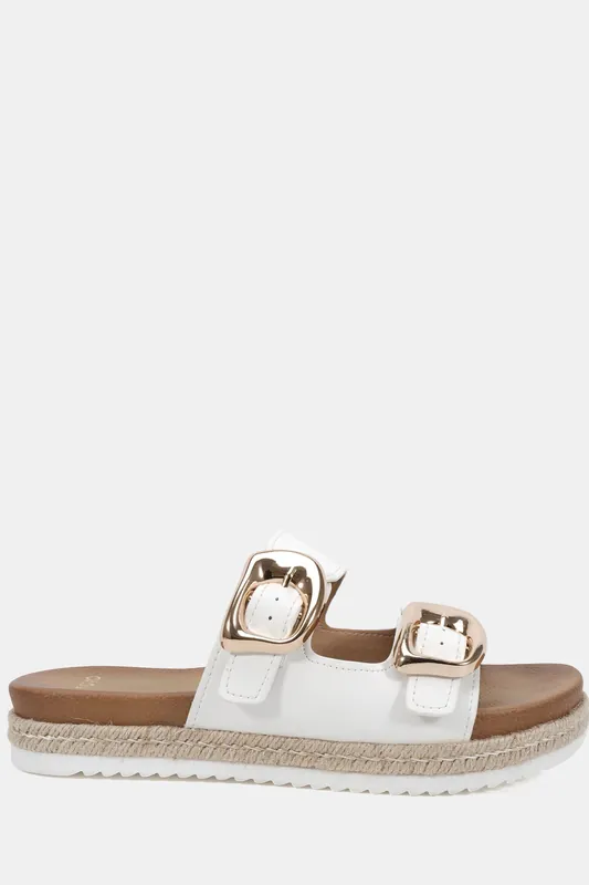 Wide Fit Taylor Buckle Detail Espadrille Mule Sandal - Novo