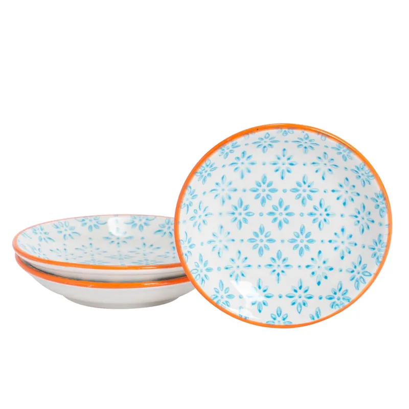 Hand-Printed Sauce Dishes - 10cm - Pack of 3