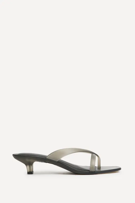 Axis Black Jelly Heeled Sandals - Linzi
