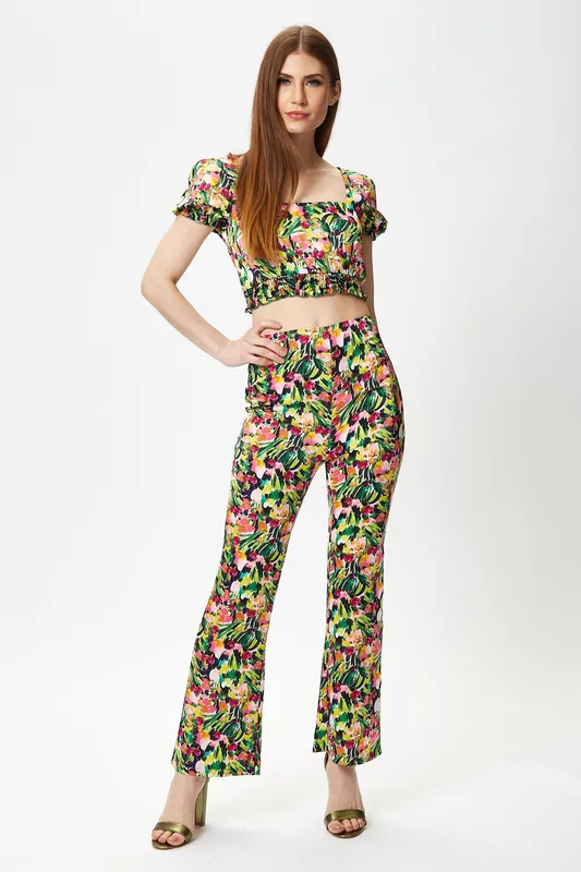 Multicolour Floral Crop Top - Liquorish