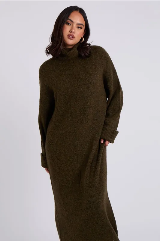 Roll Neck Midaxi Dress - Urban Bliss
