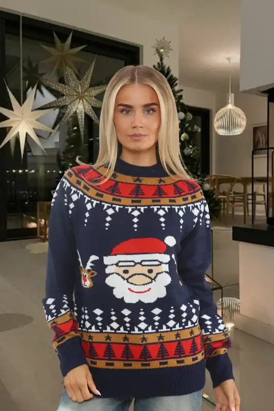Christmas Snowman Print Oversized Jumper - Femme Luxe