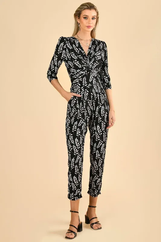 Twist Front Jersey Jumpsuit - Jolie Moi