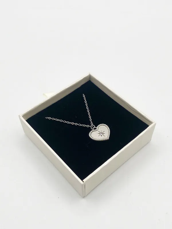 Starry Heart Necklace in Silver - Gift Boxed