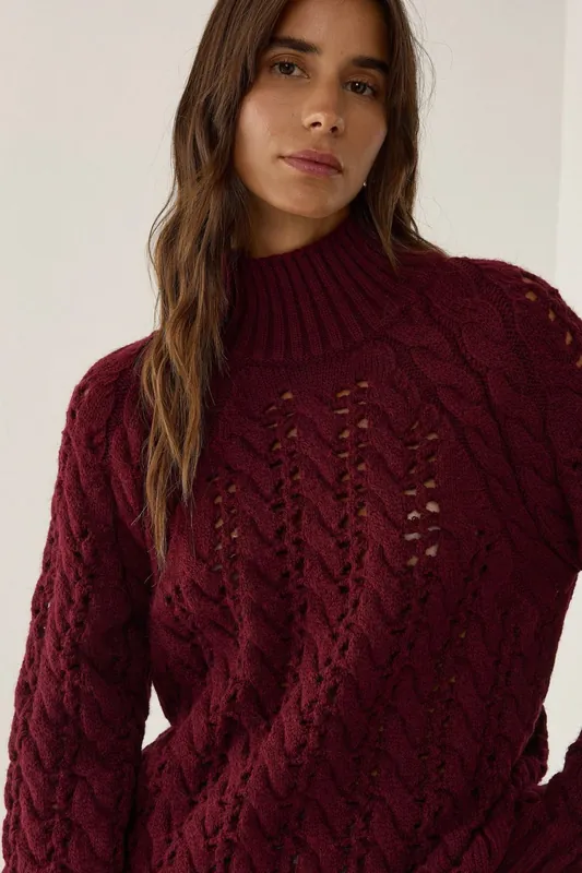 Regular Fit Openwork Sweater - Hiccup