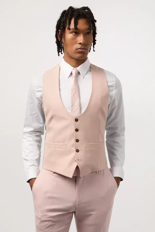 Blake Peach Slim Fit Waistcoat - Antique Rogue