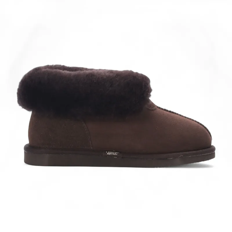 Sheepskin Suede Ankle Slip-On Bootie Winter - Glacier