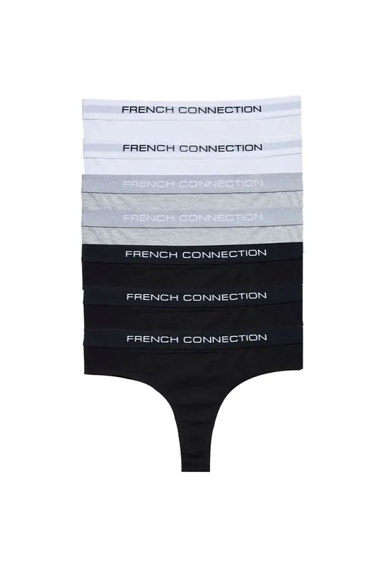 7 Pack Cotton Ladies Thongs - French Connection