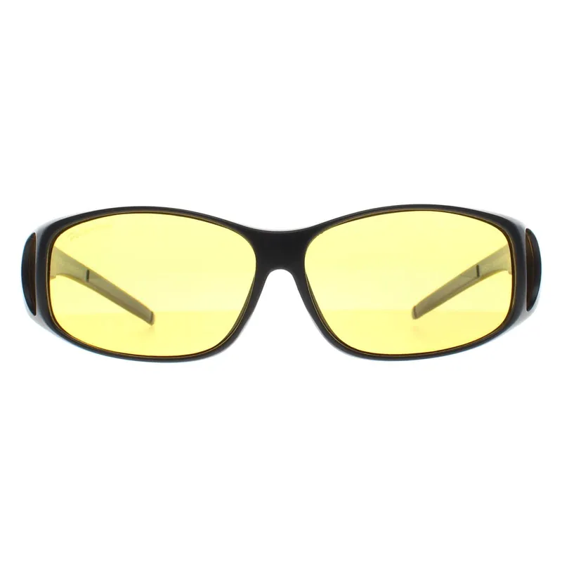 Rectangle Matte Black Yellow Polarized MFO1 Fit Over Glasses Night Driving Sunglasses - montana
