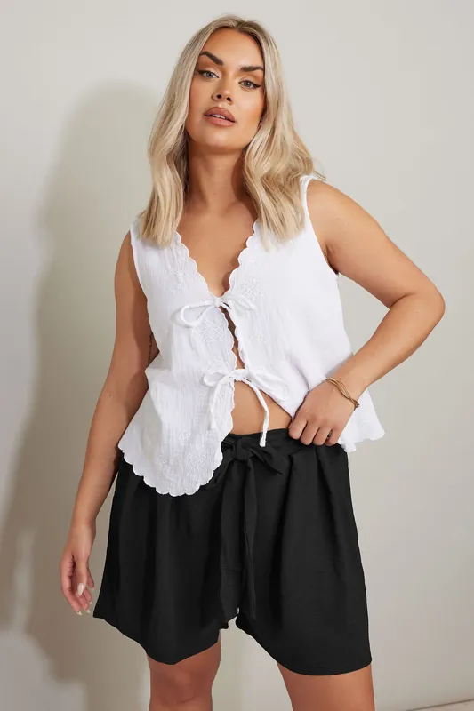 Hammered Satin Belted Shorts - Yours