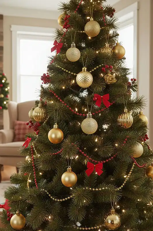 36Pcs Gold Christmas Tree Ornaments Christmas Ball Decorations Set - Living and Home