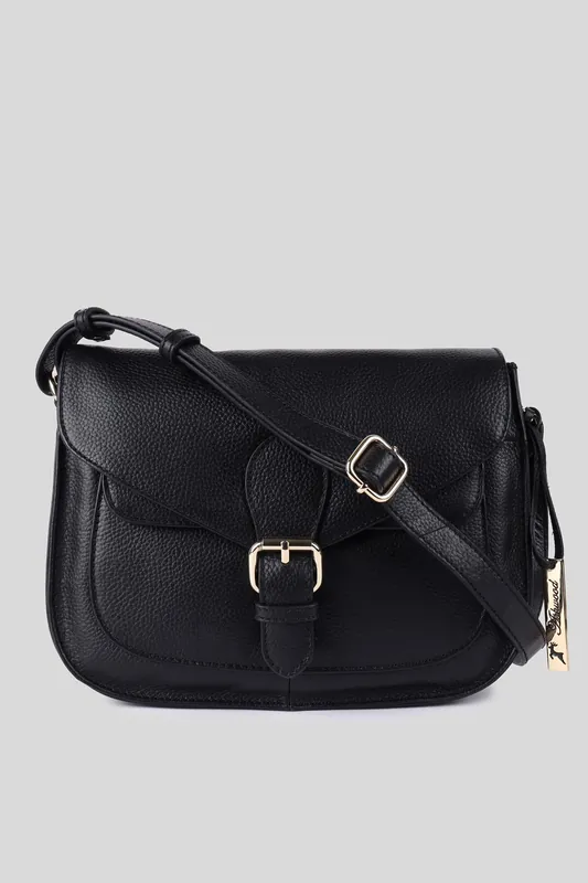 'Stile Fiorentino' Real Leather Crossbody Bag - Ashwood Leather
