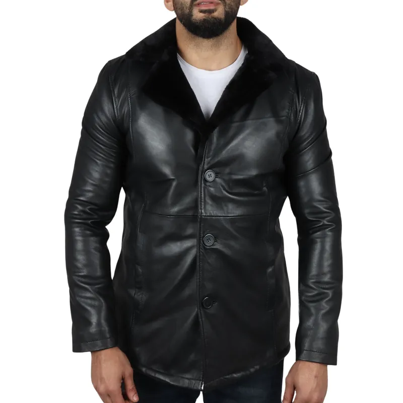 Real Leather Fur Lining Coat - TruClothing