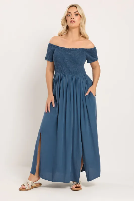 Chambray Bardot Maxi Dress - Yours