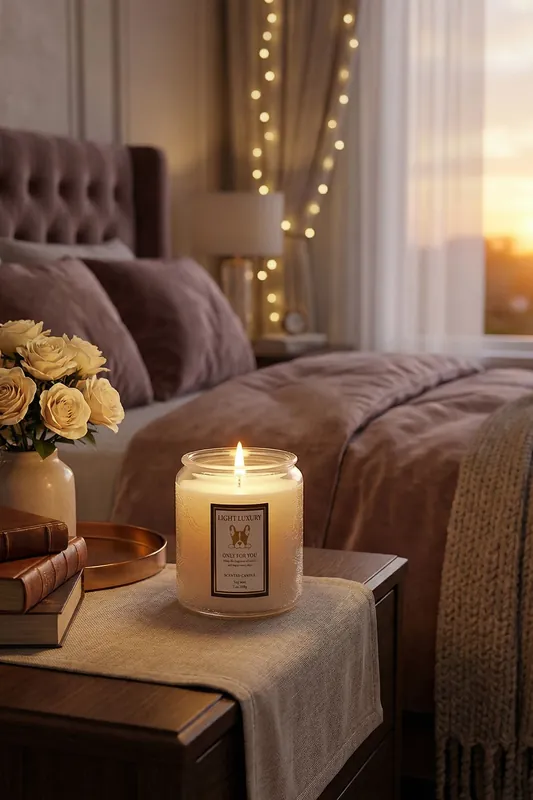 Embossing Glass Cup Soy Wax Scented Candle with Lid - Living and Home