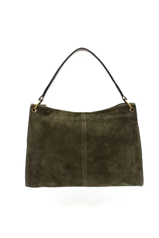 Genuine Italian Suede Leather Stylish Small Shoulder Bag With Detachable Strap - Kitise