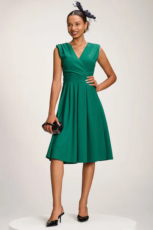 Plain Sleeveless Midi Dress - Jolie Moi