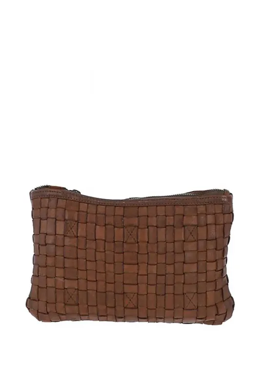 'Magnificenza' Vintage Woven Classic Leather Crossbody Bag - Ashwood Leather