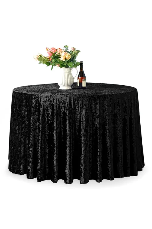 Diamond Velvet Round Tablecloth - 108 Inch