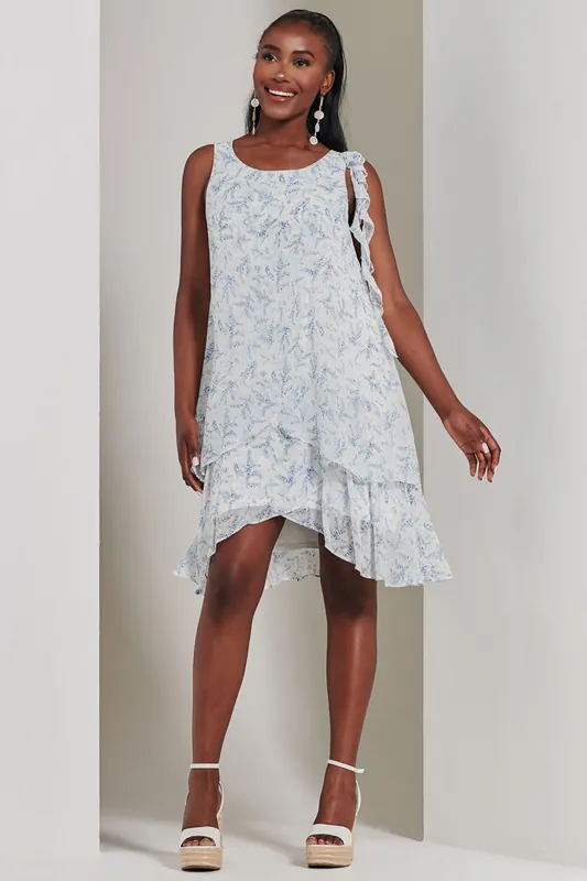 Frill Chiffon Mini Swing Dress - Jolie Moi