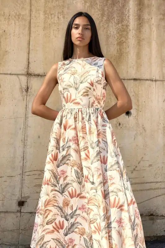 Cotton Dress with Lace Detail - Hiccup