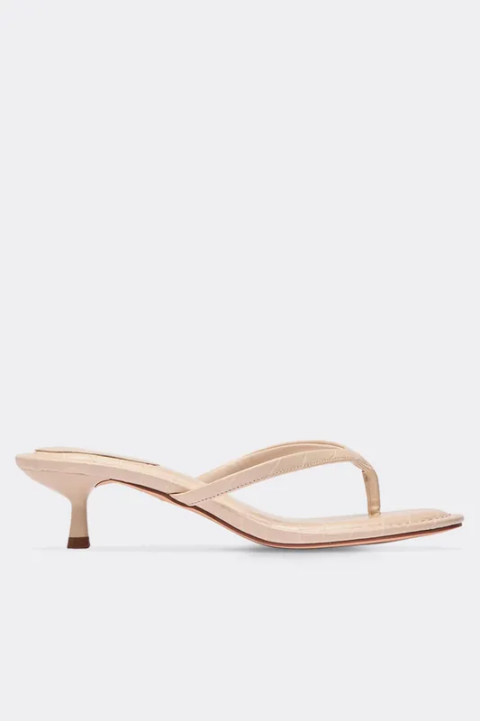 Thong Faux Leather Kitten Heeled Sandals - EGO
