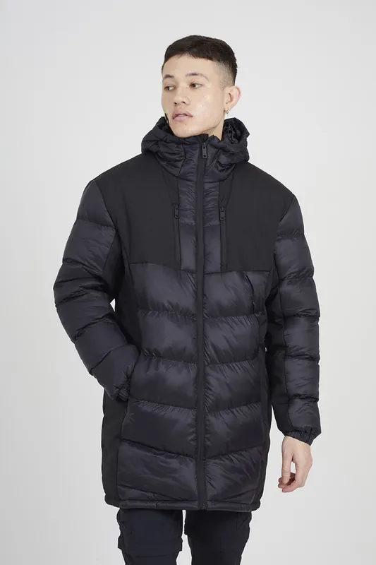 Longline Quilted Hooded Padded Jacket - Brave Soul