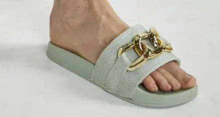 Gold Chain Sliders Sandals - Shnoo