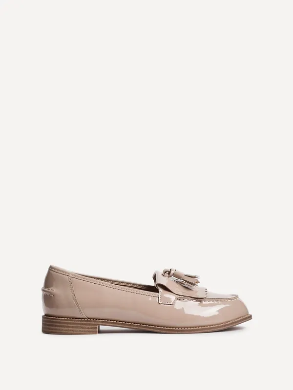 Rosemary Mocha Faux Leather Classic Slip On Loafer - Linzi