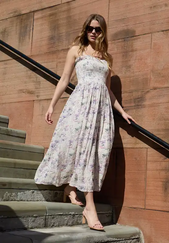 Annie Smocked Wonderland Print Maxi Dress In Multi - Lily and Lionel