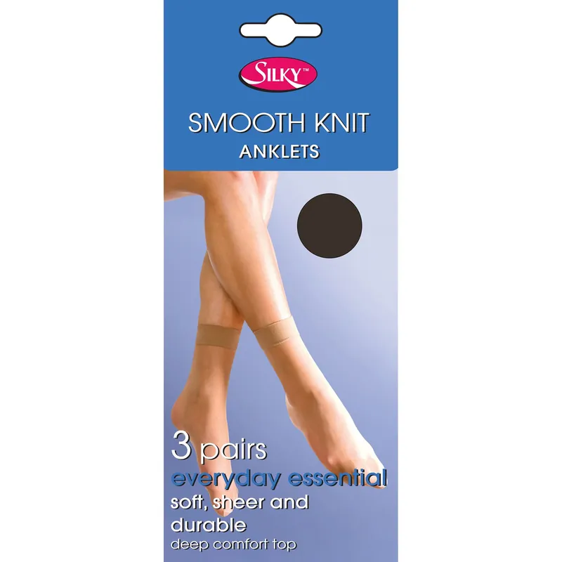 Smooth Knit Ankle High (3 Pairs) - Silky