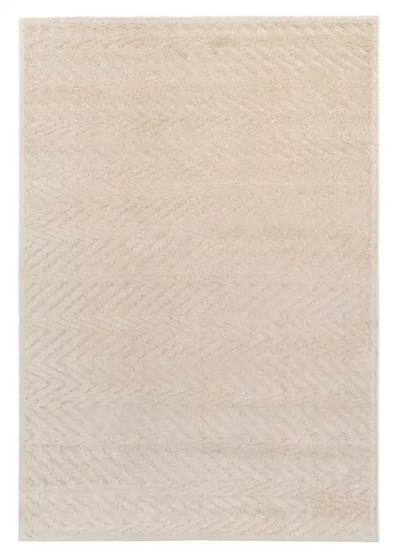Oatmeal Beige Chevron Soft Pile Area Rug - Kukoon