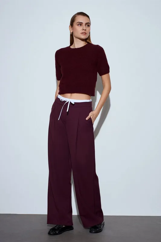 Women's Wide-Leg Crepe Trousers