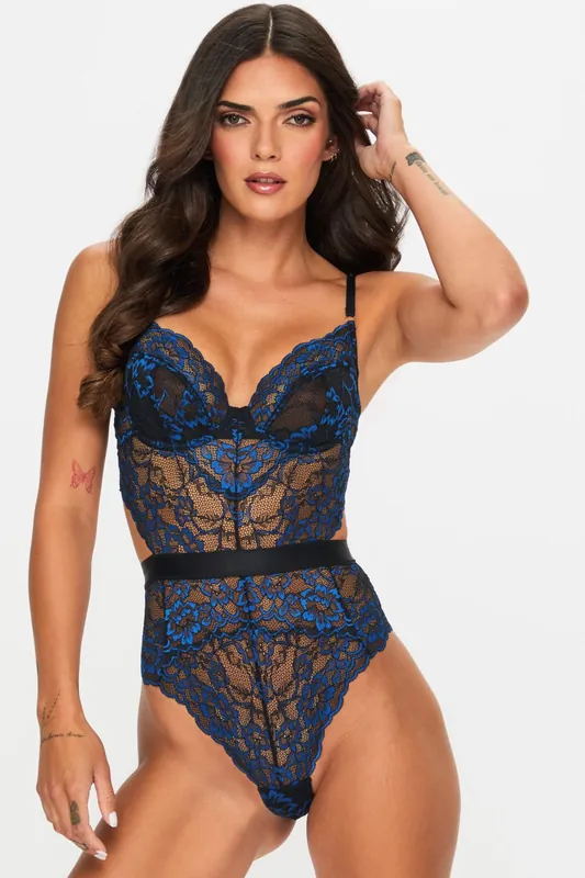 Hold Me Tight Lace Two-Tone Lingerie Body