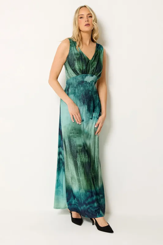 Tall Abstract Scarf Detail Maxi Dress - Long Tall Sally