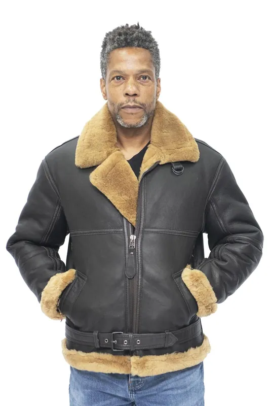 RAF Sheepskin Leather Aviator Jacket-Colchester