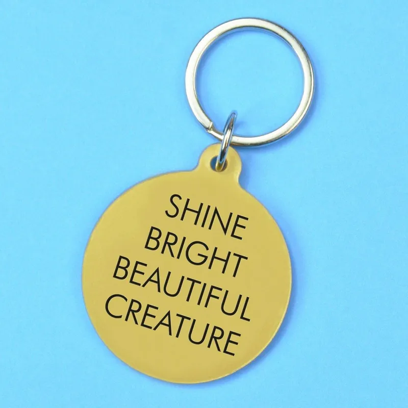 Shine Bright Beautiful Creature Keyring - Flamingo Candles