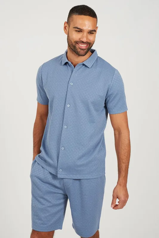 Short Sleeved Textured Shirt - Brave Soul